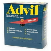 Advil Ibuprofen, 200mg (50 Packets of 2 Coated Tablets) 50 ea (Pack of 6)