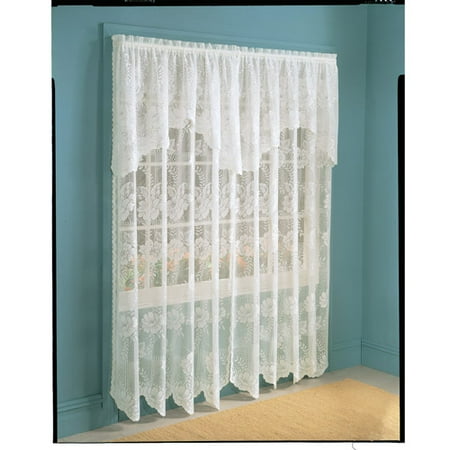 Curtains Ideas cheap lace curtain panels : Anna Lace Curtain Panel with Attached Valance, Set Of 2 - Walmart.com