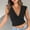 Black, variant on Womens Tshirt Sleeveless Deep V Neck Fashion Hottie Tee Crop Top Streetwear Summer Green