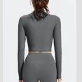 thumbnail image 5 of Workout Shirts for Women Long Sleeve, Workout Tops for Women, Quick Dry Gym Athletic Tops，Seamless Yoga Shirts Gray L, 5 of 5