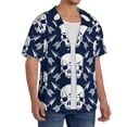 thumbnail image 2 of Fotbe white arrow Skull Camisa Estampada de Manga Corta para Hombre, Casual de Verano, Estilo Playero, Sin Arrugas-Large, 2 of 5