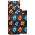 thumbnail image 2 of Basketball and Fire Black Pattern Teens Toddler Nap Mat with Pillow, Sleeping Mat Bag for Preschool Daycare 59"x22", 2 of 6