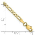 thumbnail image 2 of Avariah Diamonds Solid 14K Yellow Gold 3mm Flat Figaro Chain Anklet - 10", 2 of 4