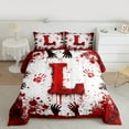 thumbnail image 2 of Feelyou Initial Letter L Queen Comforter Set, Horror Halloween Bedding Sets, Gothic Hand Print Reversible Bedding Comforter Set, Ultra Soft Home Decor,3-Piece, 2 of 8