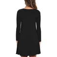thumbnail image 2 of Women's Long Sleeve Pockets Casual Swing T-Shirt Dresses, 2 of 2