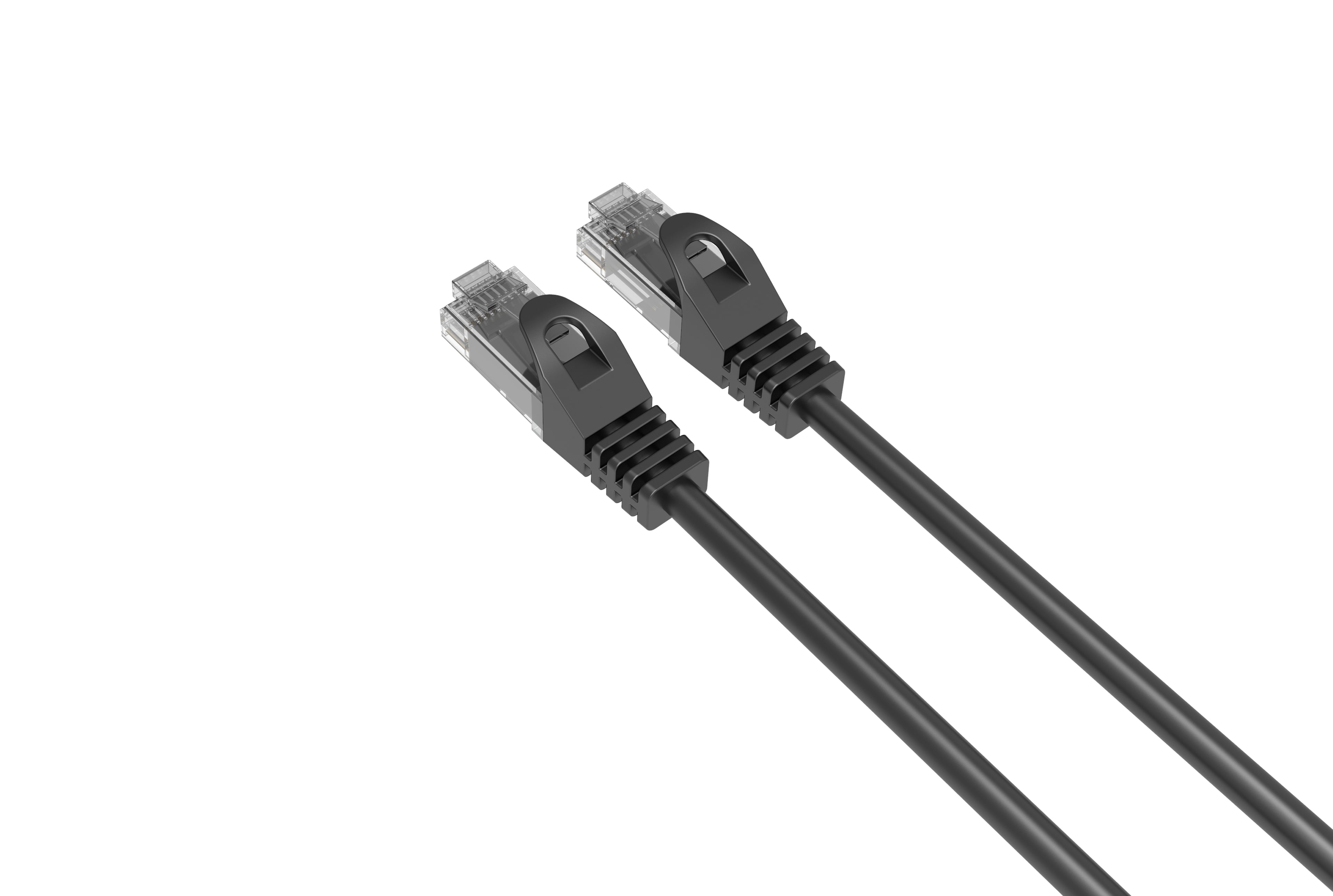 LOGICO Cat6 Slim Ethernet Patch Cable Bare Copper Black 28AWG 1FT (10 Pack)