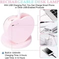 thumbnail image 5 of Lámpara de escritorio LED para niñas, lámpara de mesa agradable a la vista con portalápices, puerto USB recargable, 2 temperaturas de color para estudiantes adolescentes, blanco, 5 of 5