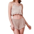thumbnail image 2 of Qtocio Ensemble de Pyjama pour Femmes, Haut à Manches Courtes Uni et Short, Ensemble de Sommeil de Base 2 Pcs, 2 of 3