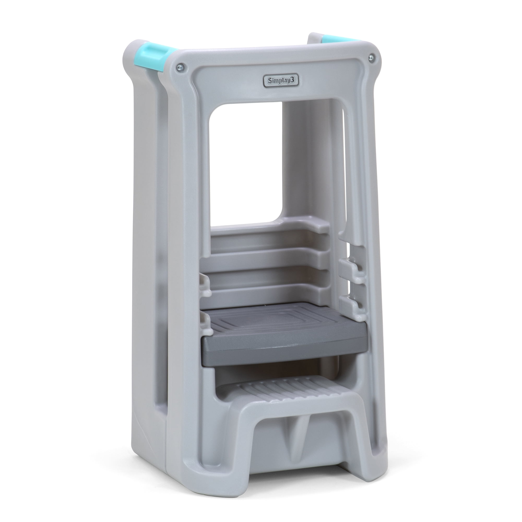 Simplay3 Toddler Tower Childrens Step Stool with Three Adjustable Heights Gray