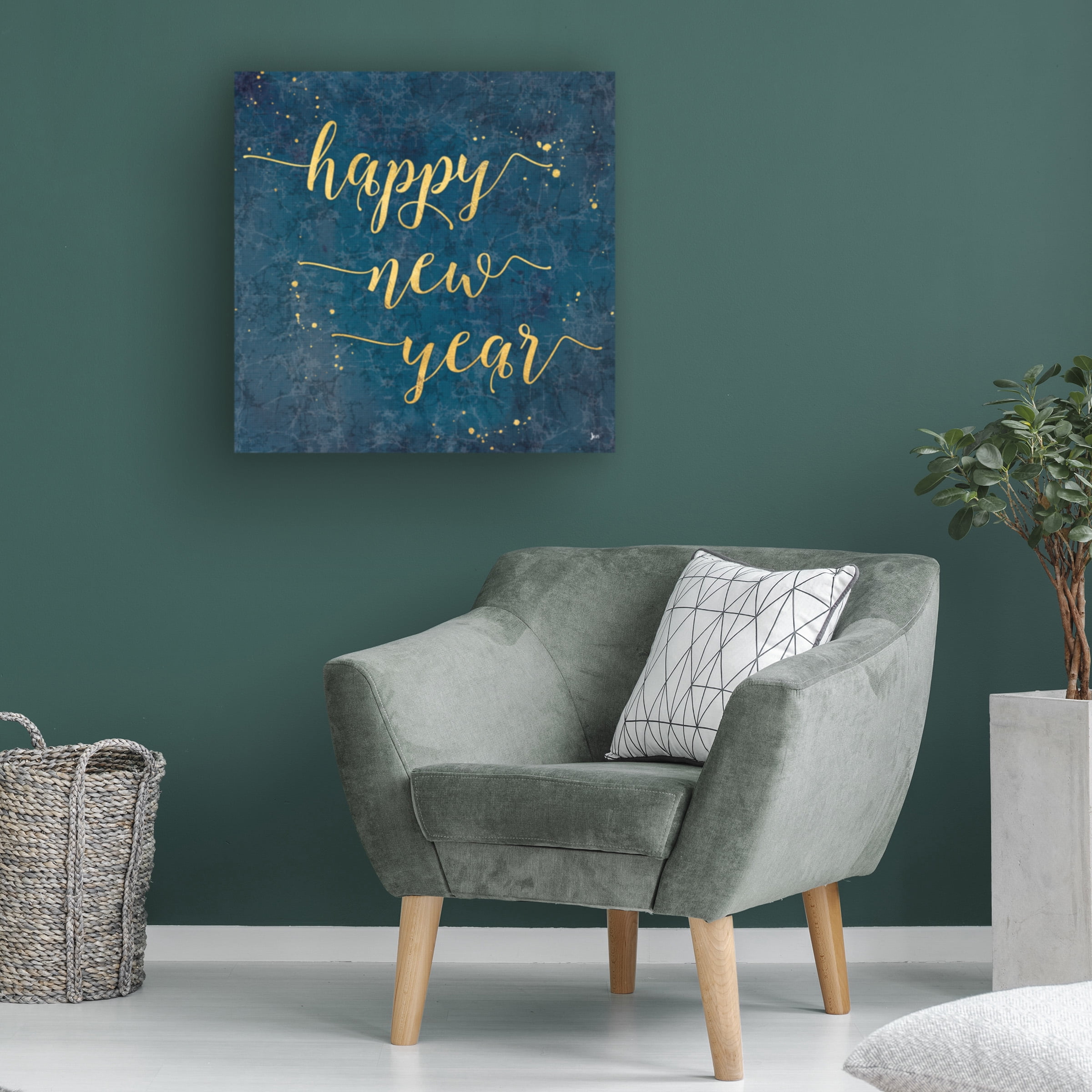 Jess Aiken 'Coastal Lace Happy New Year' Canvas Art