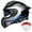 E, variant on Bluetooth Modular Motorcycle Helmets with Tail Lights, DOT Approved Flip Up Full Face Dual Visor Motorcycle Helmet, with Dual Speakers and Microphone HA