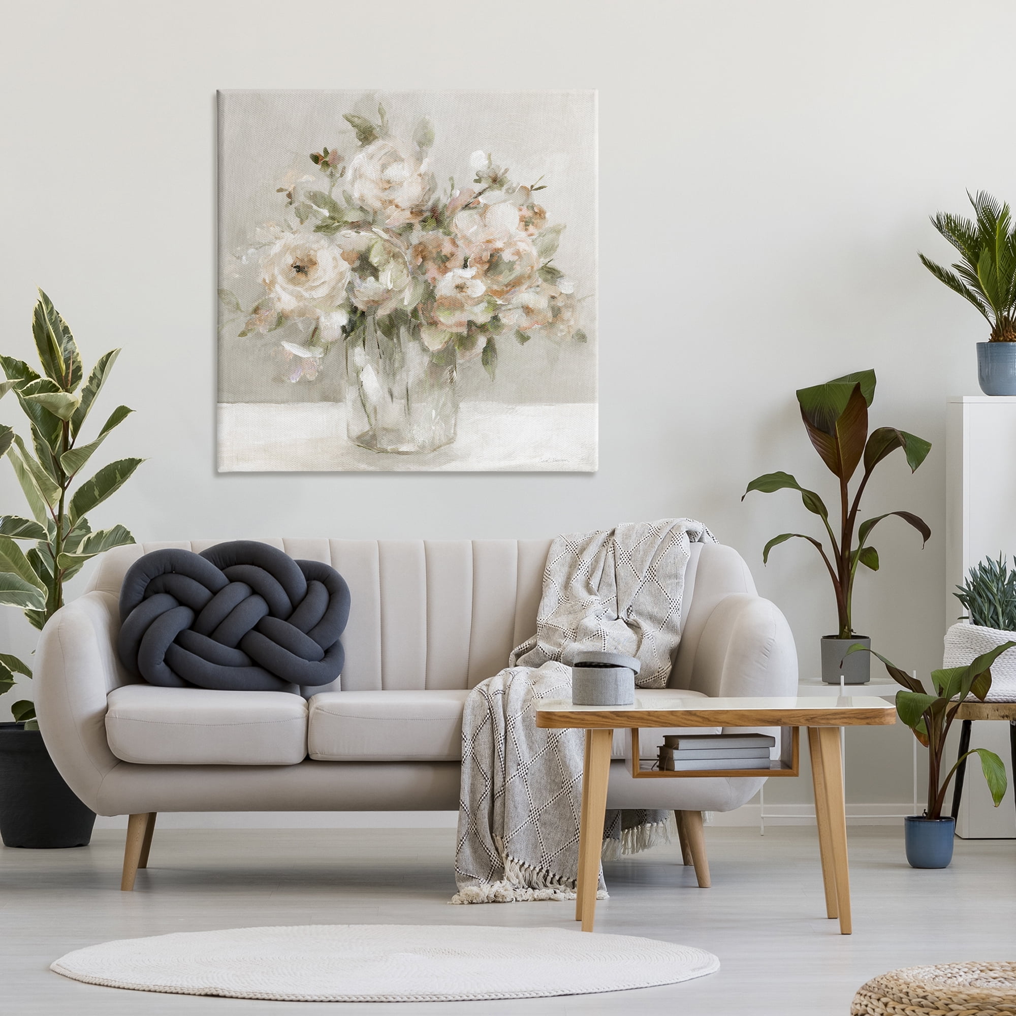 Stupell Industries Soft Neutral Floral Still Life Canvas Wall Art, design by Carol Robinson