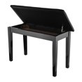 thumbnail image 4 of Banco de piano de madera maciza con almacenamiento para partituras, diseño doble, color negro, modelo HY-DX12, ideal para músicos., 4 of 6
