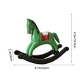 thumbnail image 3 of Green Personalized Wooden Rocking Horse Ornament 22X16.5X6Cm Concise Home Desk Decor Gift For New Year Housewarming Grand Opening Green, 3 of 7