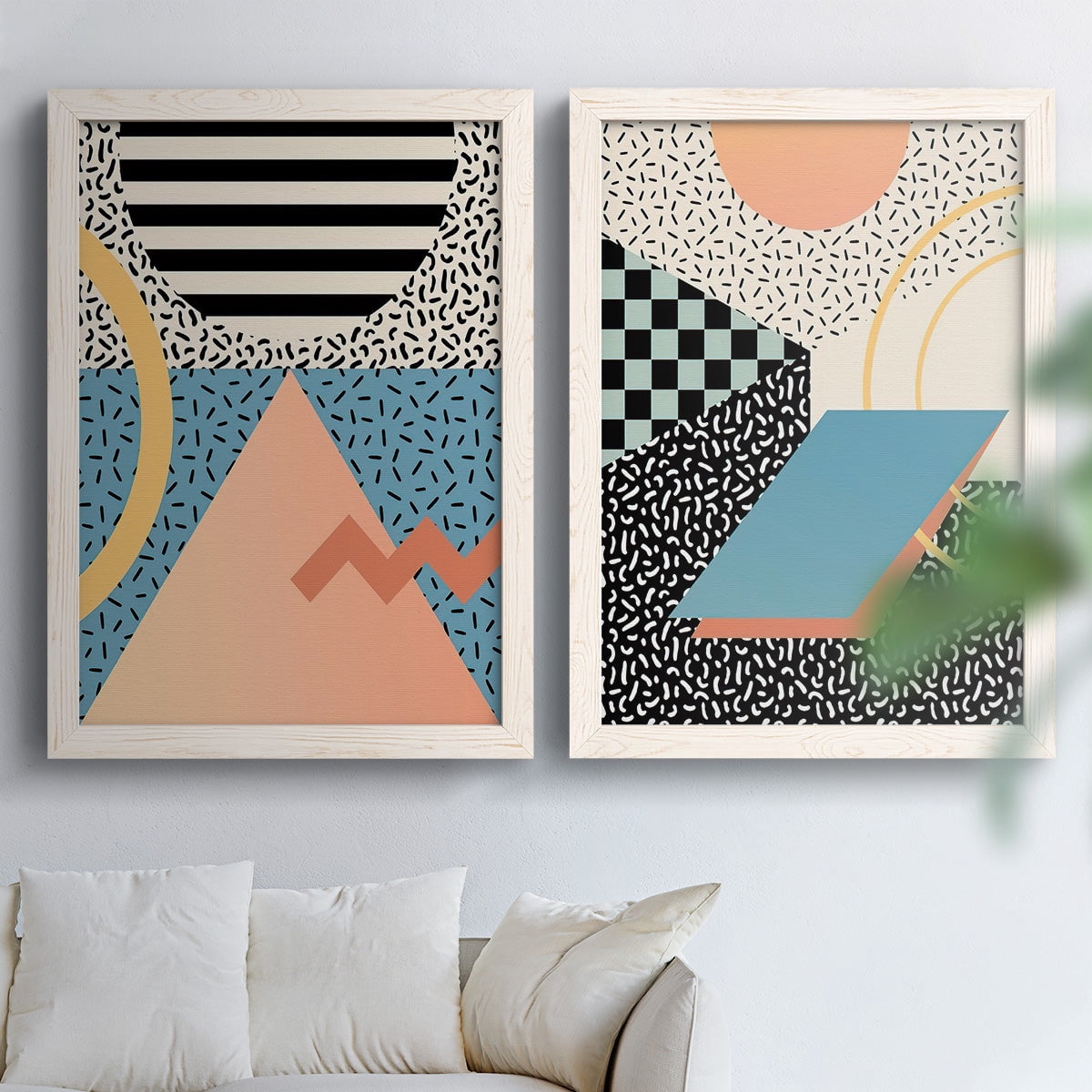 Modern Memphis I - Premium Framed Canvas 2 Piece Set - Ready to Hang