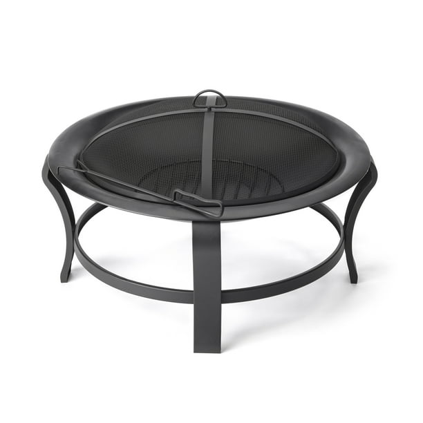 Luxury Living Furniture Steel Wood Burning Fire Pit With Poker And Spark Arrester Walmart Com