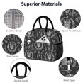 thumbnail image 4 of Cat and Skull Gothic Pattern Insulated Leakproof Lunch Box for Work, Lunch Bag for Women Men, Loncheras Para Mujer for Beach Travel Picnic Camping, 4 of 6
