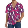 thumbnail image 2 of Disketp Men's Hawaiian Vintage Vinyl Record Print Shirts Button Down Holiday Beach Shirts-Small, 2 of 5