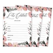 Inkdotpot Pack Of 30, You're Invited Invitations With Envelopes, Blush Floral Invites for Your Wedding, Bridal Shower, Baby Shower, Birthday Invites Fill-In Style 5 X 7 Inches