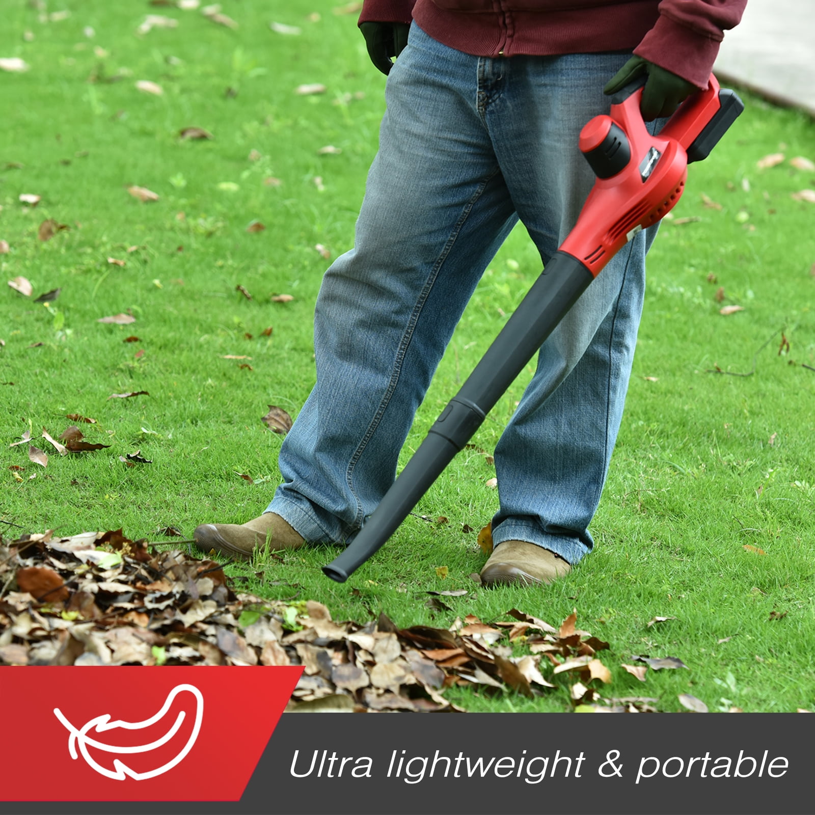 PowerSmart Brand New 20V Cordless Handheld Garden Leaf Blower with Two 2.0Ah Batteries and Charger