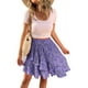 thumbnail image 3 of Qarigey Minifalda estampada de cintura alta para mujer, faldas florales plisadas por encima de la rodilla para fiestas escolares de poliéster, Prendas para la parte inferior del cuerpo Violeta S, 3 of 6