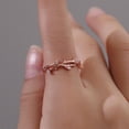 thumbnail image 3 of WREESH Women's Diamond-studded Branch Opening Creative Cross Rattan Adjustable Ring, 3 of 5