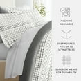 thumbnail image 5 of Noble Linens 8 Piece Patterned Duvet Bedding Bundle, Etched Gate Gray, Cal King, 5 of 6
