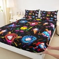 thumbnail image 5 of Erosebridal Pop Art Baseball Queen Sheet Sets, Cute Sport Bed Set for Girls and Boys, 4pcs, 1 Flat Sheet, 1 Fitted Sheet and 2 Pillowcases, 5 of 6