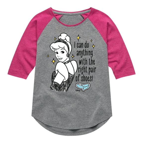 Disney Princess - Cinderella I Can Do Anything - Toddler & Youth Girls Raglan Graphic T-Shirt