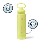 ThermoFlask 24 oz Double Wall Vacuum Insulated Stainless Steel Water Bottle with Chug Spout Lid, Unmellow Yellow