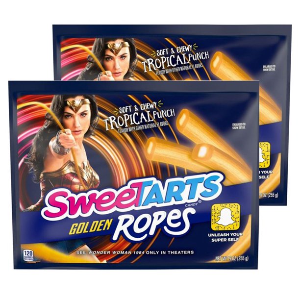 SweeTARTS Tropical Punch Golden Ropes (Wonder Woman) Soft & Chewy Ropes