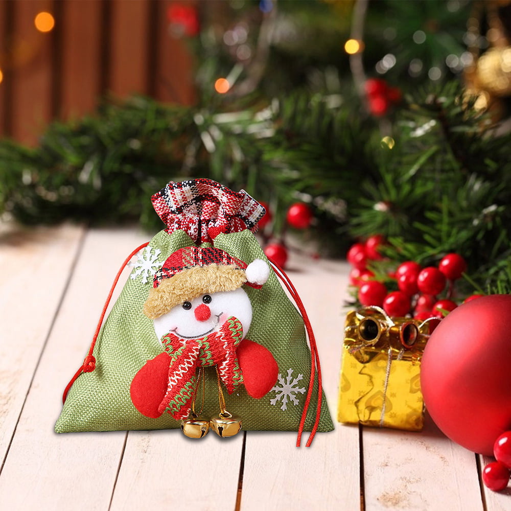 Christmas Bag Santa Claus Sack Reindeer Postal Cotton XMAS Childrens Gift Bags 