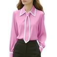 thumbnail image 1 of Eres Más Que una Camisa de Puntuación de Prueba Casual de Manga Larga Cuello Redondo Blusa de Poliéster Bufanda Camisa Top Mujer Sudadera de Moda, 1 of 6