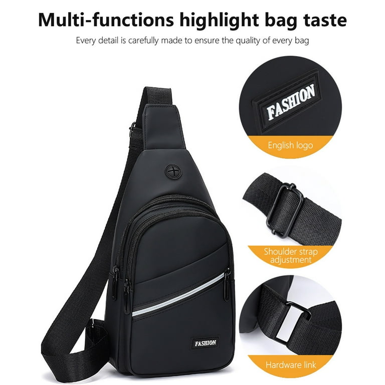 Small Sling Bag Crossbody Chest Shoulder Water Resistant Sling Purse One  Strap Travel Bag For Men Women Boys With Earphone Hole