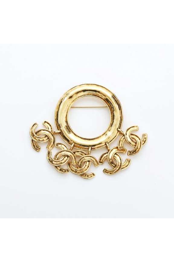Pre-Owned CHANEL Coco Mark 94P 1994 Brooch Gold WS23218