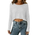 thumbnail image 2 of Womens Party Sequined Tunic Top - Solid Color Long Sleeve Crew Neck Sparkly Elegant Soft Breathable Fancy Evening Everyday Fashion Wear White XL, 2 of 7