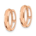 thumbnail image 3 of FJC Finejewelers 14 kt Rose Gold Hoops Polished Faceted Hinged Hoop Earrings 3 mm x 14 mm, 3 of 5