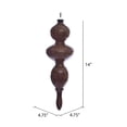 thumbnail image 2 of Vickerman 14" Brown Wood Grain Bubble Finial Ornament, Pack of 3, 2 of 3