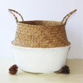 thumbnail image 6 of [Big Save!] Handmade Flower Basket Foldable Wickerwork Storage Basket Hanging Decorative Baskets Garden Flower Pot Rattan Planter Seagrass Home Storage Decor Basket, 6 of 6