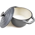 thumbnail image 3 of HAWOK Enameled Cast Iron Dutch Oven with Lid, 1.5 Quart Deep Round Dutch Oven with Dual Handles, Grey, 3 of 5