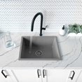 thumbnail image 6 of Stylish Dual Mount 22" Gray Composite Granite Single Bowl Kitchen Sink with Strainer S-822L, 6 of 14