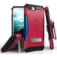 thumbnail image 1 of HOT PINK/BLACK TRI-SHIELD RUGGED CASE with KICKSTAND and CREDIT CARD WALLET SLOT + BELT CLIP HOLSTER + LANYARD STRAP FOR APPLE iPHONE 7/8 PLUS +, 1 of 1