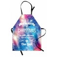 thumbnail image 1 of Christmas Apron, Polygonal Abstract Dotted Backdrop Happy New Year Celebration Words Joy and Peace, Unisex Kitchen Bib with Adjustable Neck for Cooking Gardening, Adult Size, Multicolor, by Ambesonne, 1 of 4