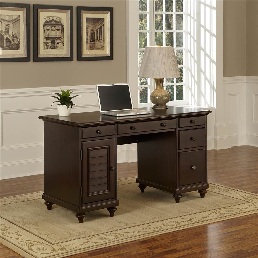 Bermuda Espresso Pedestal Desk