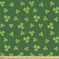 thumbnail image 2 of Ambesonne Floral Fabric by the Yard Upholstery, Mini Shamrock Leaves Pattern, 10 Yards, Fern Green Lime Green, 2 of 5