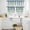Blue SeaGreen, variant on Blue Floral Spring Kitchen Curtains Sets for Windows 24 Inch Length, Summer Vintage Botanical Wooden Rod Pocket Window Treatments Tier Curtains and Valances Set for Bedroom/Bathroom