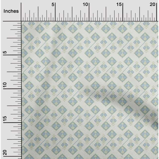 oneOone Cotton Poplin Fabric Diamond Geometric Decor Fabric Printed BTY 56 Inch Wide