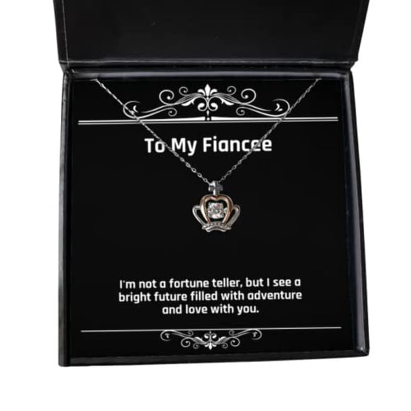 Je Ne Suis Pas une Diseuse de Bonne Aventure, Mais Je Vais un Futur Brillant Rempli de. Collier Pendentif Couronne, Cadeau de Fiancé, Bijoux Amusants pour, Cadeaux de Fiançailles, Cadeaux de Mariage, Petite Amie