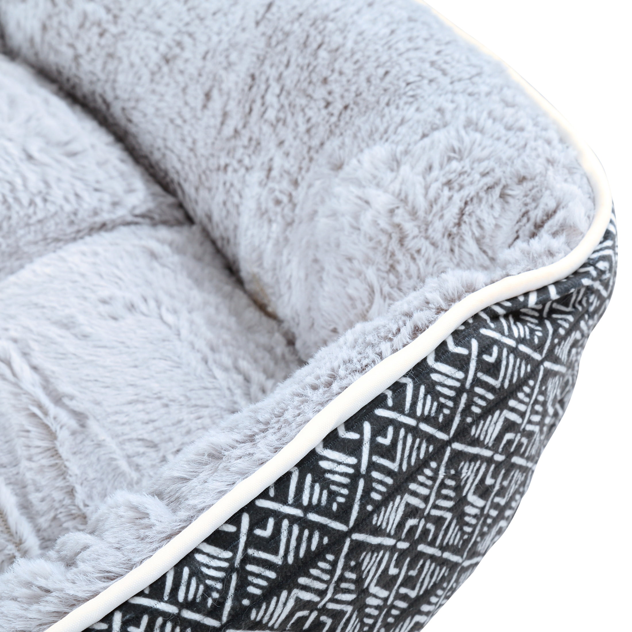 (2 pack) Vibrant Life Medium Dog Bed, Plush Bolster Dog for Medium Dogs, Medium, 27" x 20", Black