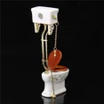 thumbnail image 4 of Muebles en miniatura para casa de muñecas, baño, inodoro, taburete de porcelana blanca, adorno de decoración artesanal, 1:12, 4 of 5
